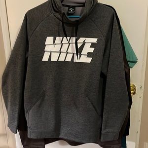 Nike hoodie size M mens gray white DRI-FIT